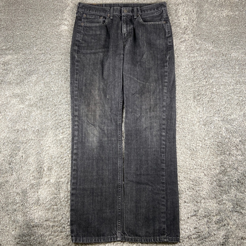 Levi 514 Jeans Mens 34x32 Black Denim Straight Fit Classic Casual Cotton Pant - Picture 2 of 9